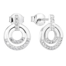 Stříbrné náušnice kolečka se zirkony