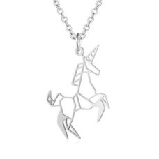 Ocelový náhrdelník jednorožec