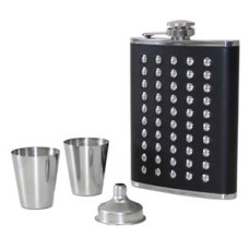 Ocelová kapesní lahev - dárková sada