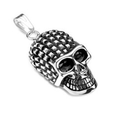 Ocelový přívěšek - lebka s ostny