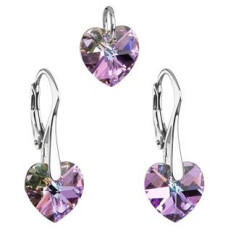 Sada náušnic a přívěšku se srdíčky Crystals from Swarovski® Vitrail Light