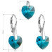 Sada náušnic a přívěšku se srdíčky Crystals from Swarovski® Aqua