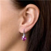 Sada náušnic a přívěšku se srdíčky Crystals from Swarovski® Fuchsia