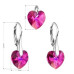 Sada náušnic a přívěšku se srdíčky Crystals from Swarovski® Fuchsia