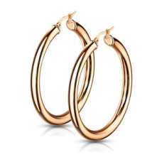 Zlacené ocelové náušnice - kruhy 48 mm