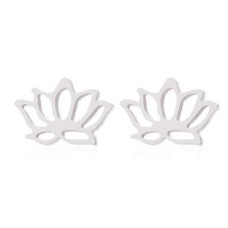 Ocelové náušnice lotosový květ