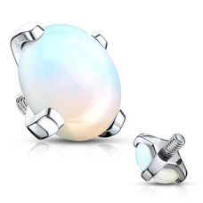 Náhradní kamínek opál k labretě, průměr 4 mm