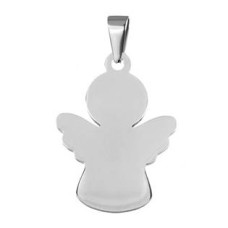 Ocelový přívěšek destička andělíček