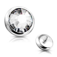 Ozdobný kamínek k mikrodermálu, průměr 3 mm, čirá barva