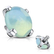 Ozdobný kamínek k mikrodermálu, průměr 5 mm, zelený jadeit