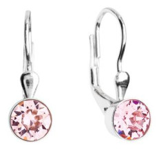 Stříbrné náušnice s krystaly Crystals from Swarovski® Light Rose