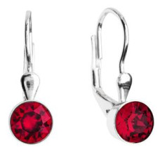 Stříbrné náušnice s krystaly Crystals from Swarovski® Ruby