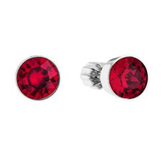Stříbrné náušnice s krystaly Crystals from Swarovski® Ruby