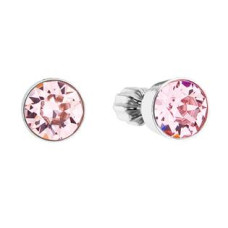 Stříbrné náušnice s krystaly Crystals from Swarovski® Light Rose
