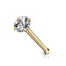 Zlacený piercing do nosu - čirý zirkon
