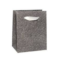 Malá dárková taška stříbřitě šedá