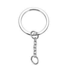 Ocelový kroužek na klíče se řetízkem