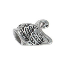 Navlékací ocelový přívěšek korálek - labuť