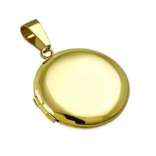 Zlacený ocelový přívěšek - medailon otevírací kruh