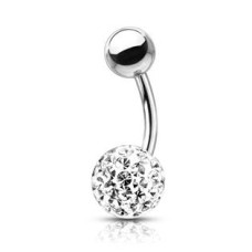 Piercing do pupíku s kamínky Crystals From Swarovski® kulička 8mm