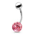 Piercing do pupíku s kamínky Crystals From Swarovski® kulička 8mm