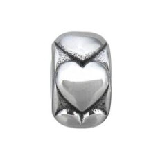 Navlékací ocelový přívěšek korálek se srdíčky