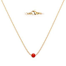 Zlacený ocelový náhrdelník s opálem - kulička 5 mm