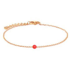 Zlacený ocelový náramek s opálem - kulička 5 mm