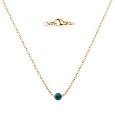 Zlacený ocelový náhrdelník s opálem - kulička 5 mm