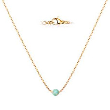 Zlacený ocelový náhrdelník s opálem - kulička 5 mm