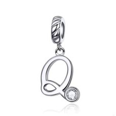 Stříbrný přívěšek korálek - písmeno Q