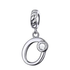 Stříbrný přívěšek korálek - písmeno O
