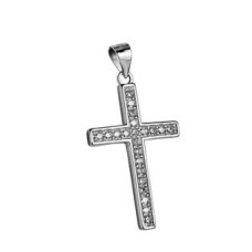 Stříbrný přívěšek křížek se zirkony