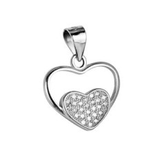Stříbrný přívěšek srdíčko se zirkony