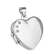 Stříbrný přívěsek otevírací - medajlon srdce