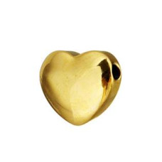 Zlacený navlékací ocelový přívěsek korálek srdíčko