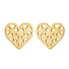 Zlacené ocelové náušnice srdíčka