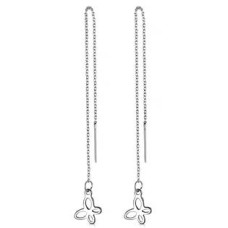 Provlékací ocelové náušnice s motýlky