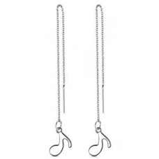 Provlékací ocelové náušnice s notami