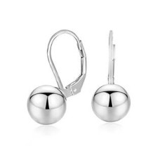 Stříbrné náušnice na klapku, kuličky 8mm