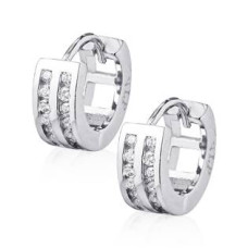 Stříbrné náušnice kroužky se zirkony