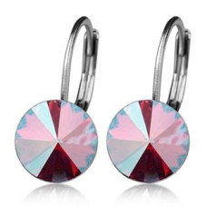 Ocelové náušnice s krystaly Swarovski® FUCHSIA SHIMMER