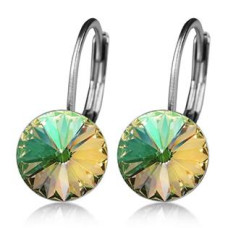 Ocelové náušnice s krystaly Swarovski® LUMINOUS GREEN