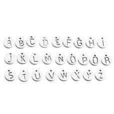 Drobný kulatý ocelový přívěšek - iniciála