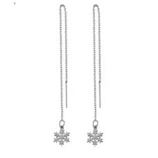 Provlékací ocelové náušnice sněhové vločky