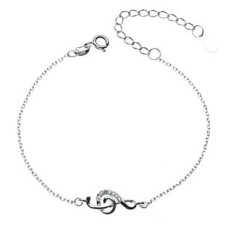 Dámský stříbrný náramek houslový klíč