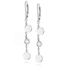 Stříbrné visací náušnice se zirkony