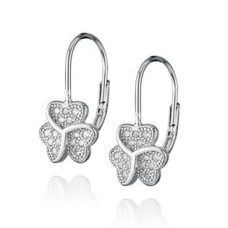 Stříbrné náušnice na klapku - kytičky