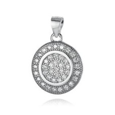 Stříbrný přívěšek kolečko se zirkony