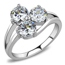 Ocelový prsten se 3mi zirkony